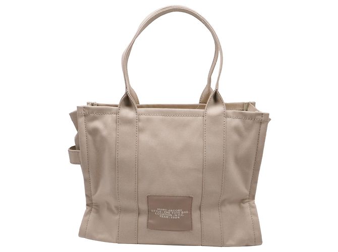 Marc Jacobs The Large Tote Bag in cotone beige - vista 4