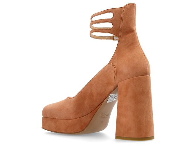 Chloé Loti Absatzschuhe aus Wildleder Orange - Ansicht 2