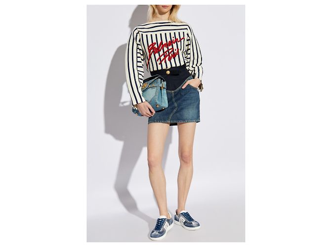 Falda vaquera Balmain azul marino - vista 2