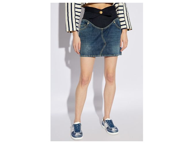 Falda vaquera Balmain azul marino - vista 3