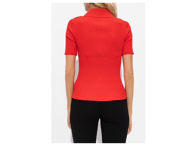 Top de punto acanalado rojo Courreges - vista 4