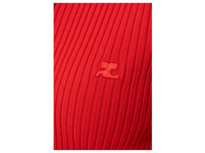 Top de punto acanalado rojo Courreges - vista 5