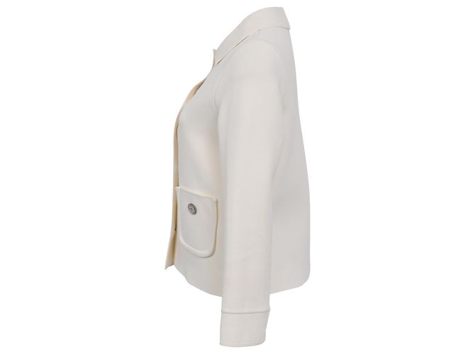 Casaco cropped abotoado Dior em viscose branca - vista 2
