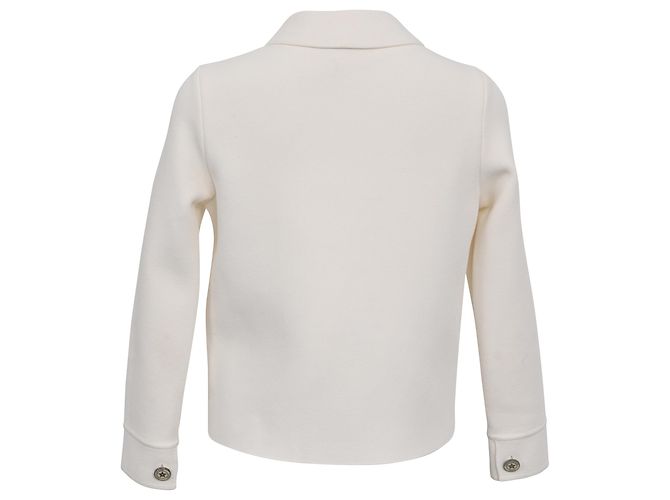 Casaco cropped abotoado Dior em viscose branca - vista 3