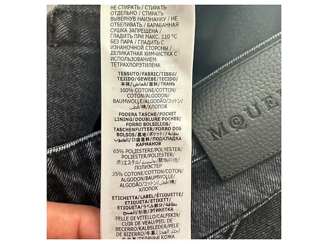 Vaqueros de denim lavado Alexander McQueen en algodón gris - vista 13