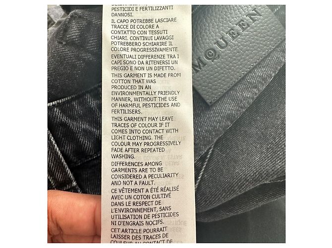 Vaqueros de denim lavado Alexander McQueen en algodón gris - vista 14