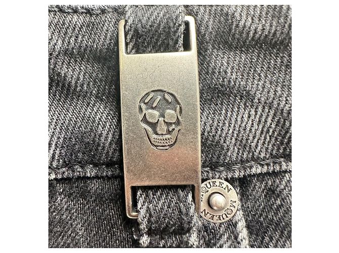 Vaqueros de denim lavado Alexander McQueen en algodón gris - vista 3