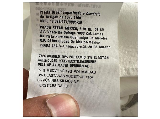 Vestido camisa corto Prada con botones en algodón blanco - vista 10