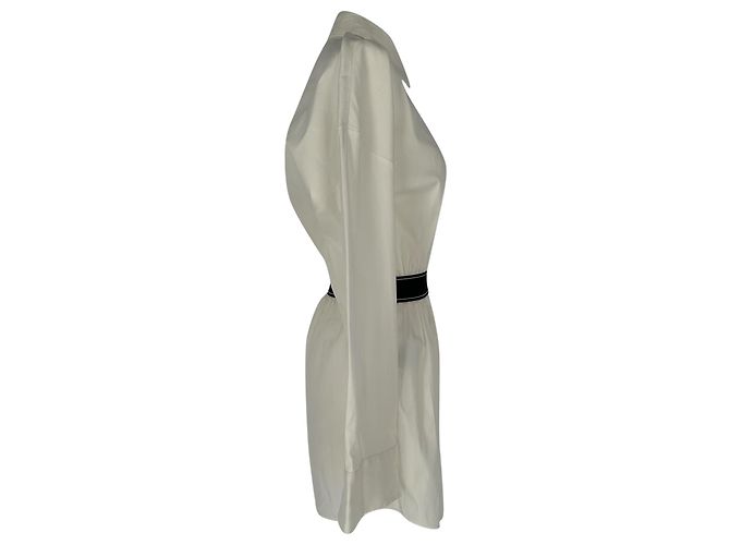 Vestido camisa corto Prada con botones en algodón blanco - vista 2