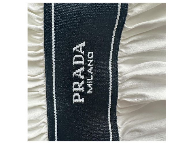 Vestido camisa corto Prada con botones en algodón blanco - vista 4