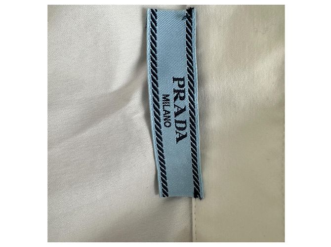 Vestido camisa corto Prada con botones en algodón blanco - vista 5