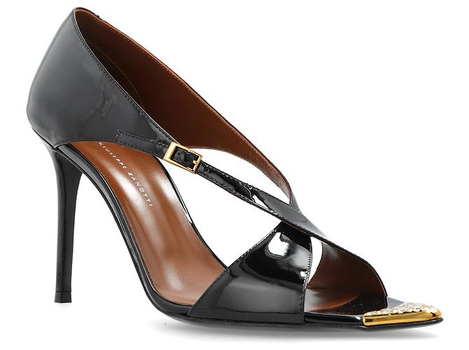 Sandali Giuseppe Zanotti in pelle nera con tacco a spillo - vista 4