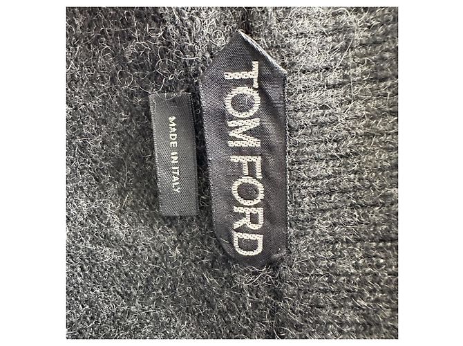 Tom Ford locker-fit Strickcardigan mit Knöpfen aus dunkelgrauer Wolle - Ansicht 4
