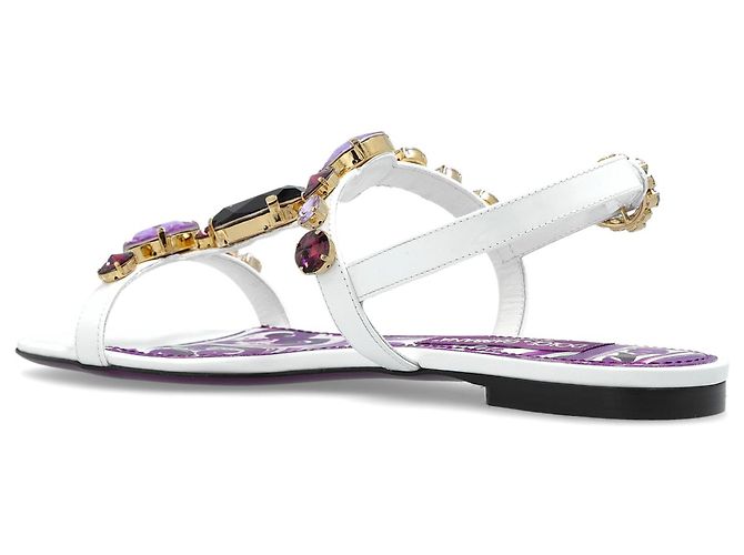 Dolce & Gabbana Sandali in pelle con cristalli scintillanti - vista 2