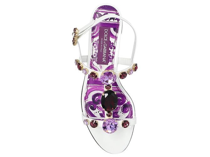 Dolce & Gabbana Sandali in pelle con cristalli scintillanti - vista 3