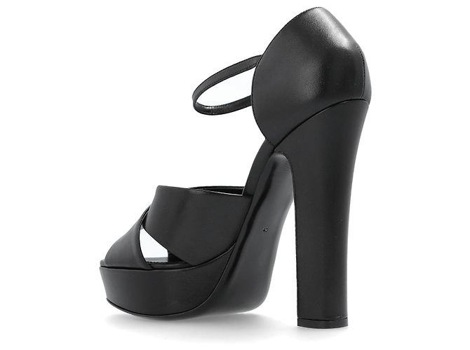 Sandali con plateau in pelle nera Dolce & Gabbana - vista 2