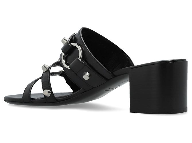 Mules con tacco City Balenciaga in vernice nera - vista 2