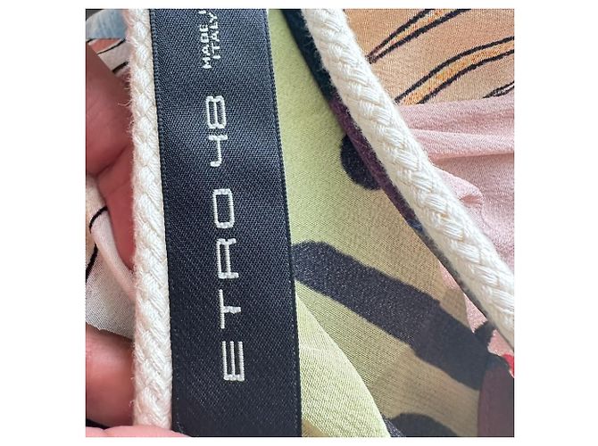 Abito maxi a maniche lunghe stampato Etro in seta multicolore - vista 4