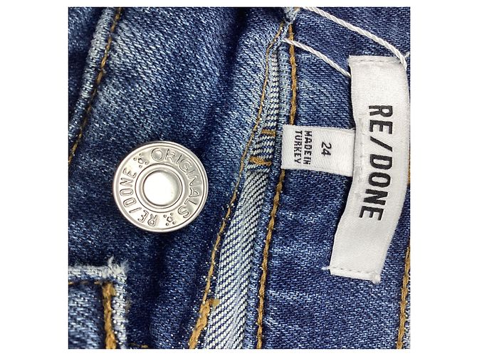 Vaqueros denim desgastados de tiro alto RE/DONE Originals en algodón azul - vista 3