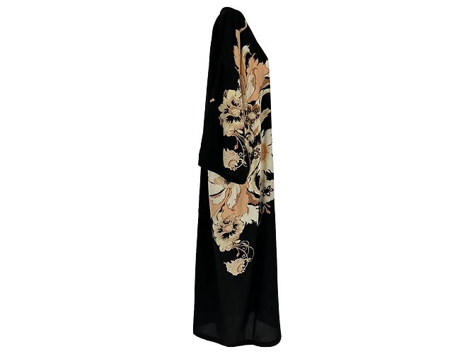 Etro Midikleid mit Blumenprint aus schwarzer Seide - Ansicht 2