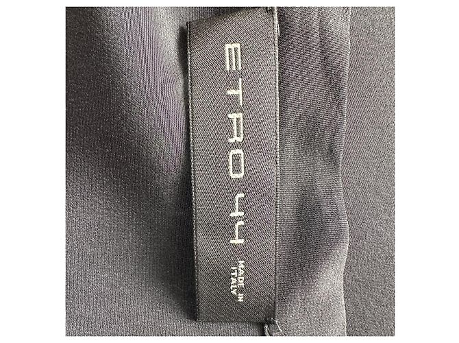 Etro Midikleid mit Blumenprint aus schwarzer Seide - Ansicht 4