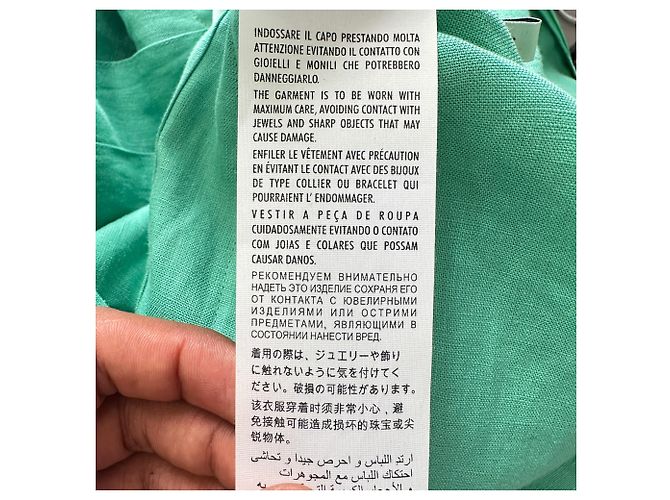 Vestido midi de lino verde con ribete de encaje Gucci - vista 14