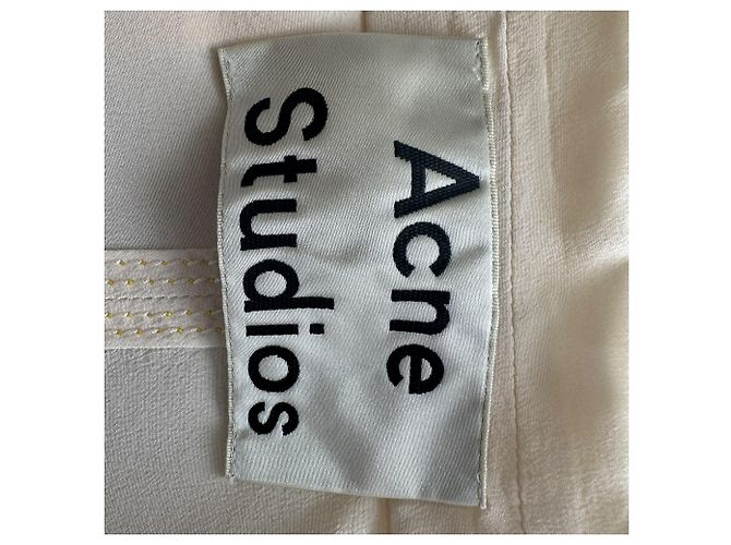 Giacca wrap trasparente Acne Studios in seta giallo pastello - vista 4