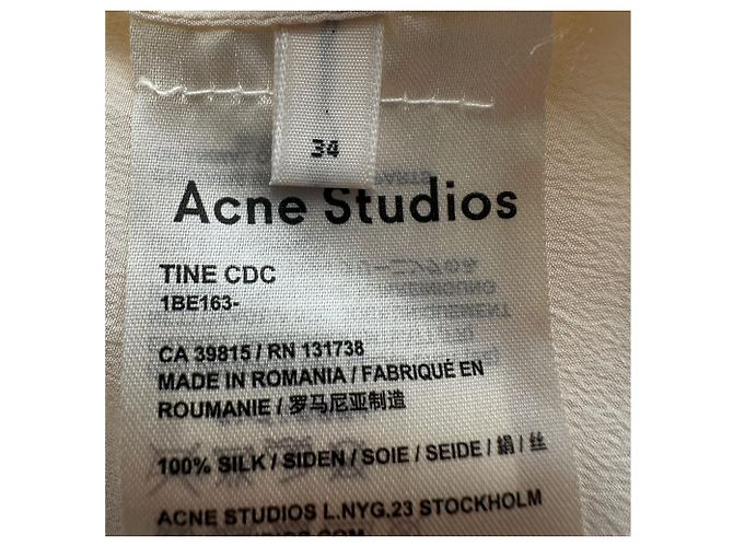 Giacca wrap trasparente Acne Studios in seta giallo pastello - vista 5