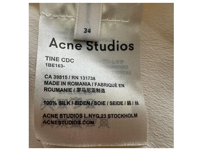 Giacca wrap trasparente Acne Studios in seta giallo pastello - vista 6