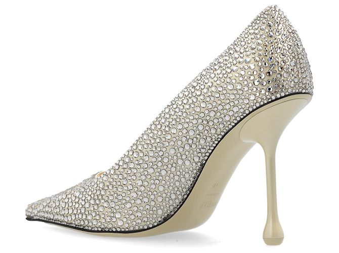 Décolleté Jimmy Choo Ixia Argentati con Cristalli - vista 5