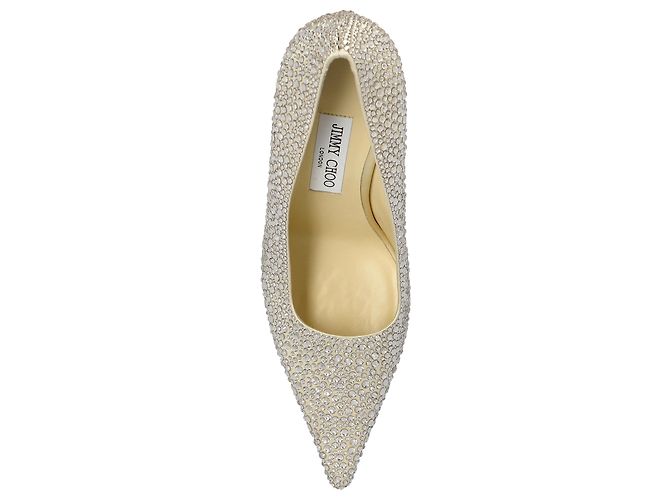 Décolleté Jimmy Choo Ixia Argentati con Cristalli - vista 6