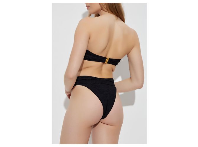 Costume da bagno due pezzi Balmain nero monogramma - vista 4