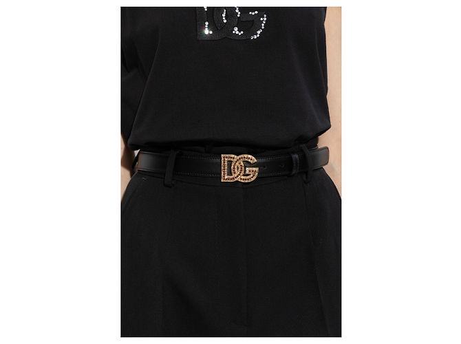Dolce & Gabbana Ledergürtel mit DG Kristall Schnalle - Ansicht 2