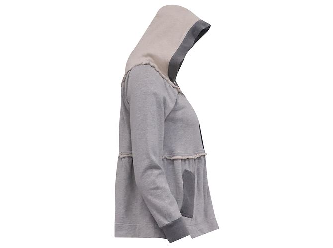 Sudadera con capucha superpuesta con detalles de volantes Marc by Marc Jacobs en algodón gris - vista 3