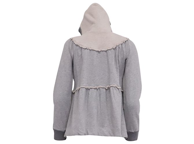 Sudadera con capucha superpuesta con detalles de volantes Marc by Marc Jacobs en algodón gris - vista 4