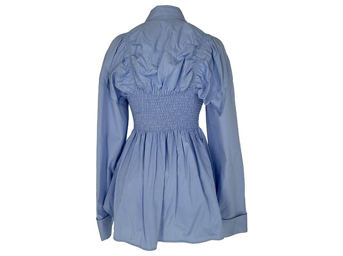 Autre Marque Camicia con busto smock Alexander Wang in cotone azzurro - vista 3