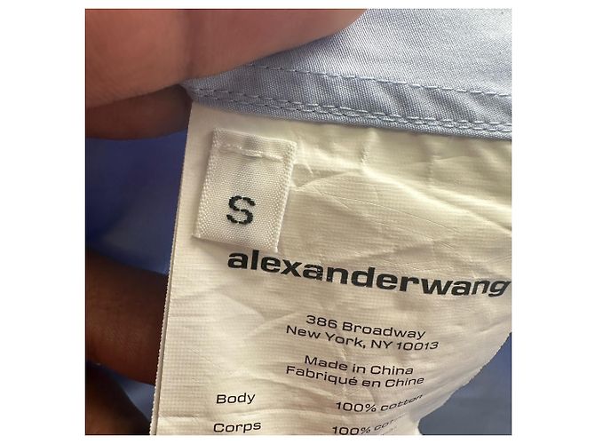 Autre Marque Camicia con busto smock Alexander Wang in cotone azzurro - vista 5