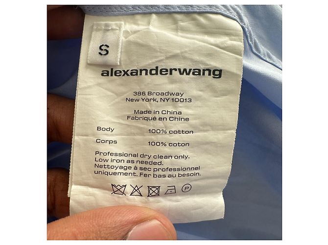 Autre Marque Camicia con busto smock Alexander Wang in cotone azzurro - vista 6