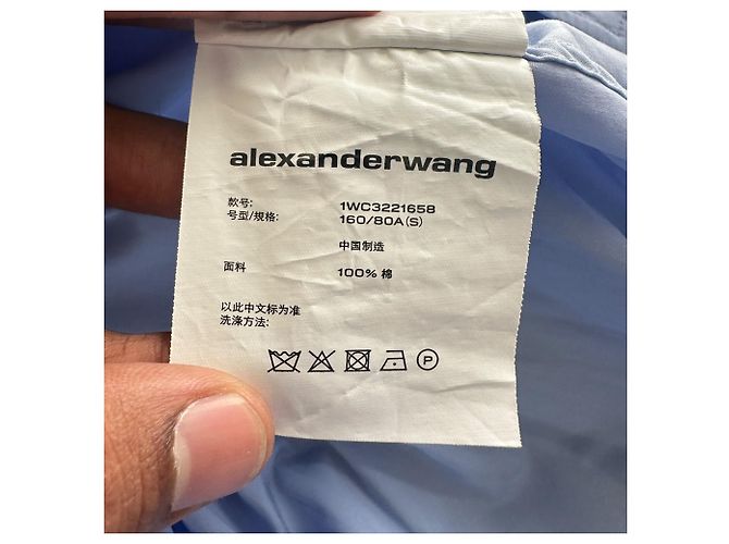 Autre Marque Camicia con busto smock Alexander Wang in cotone azzurro - vista 7