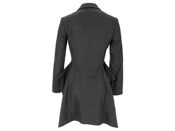 Christian Dior Striped Pattern Blazer in Black Wool - view 3