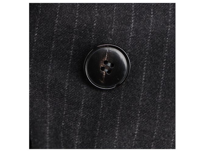 Christian Dior Striped Pattern Blazer in Black Wool - view 4