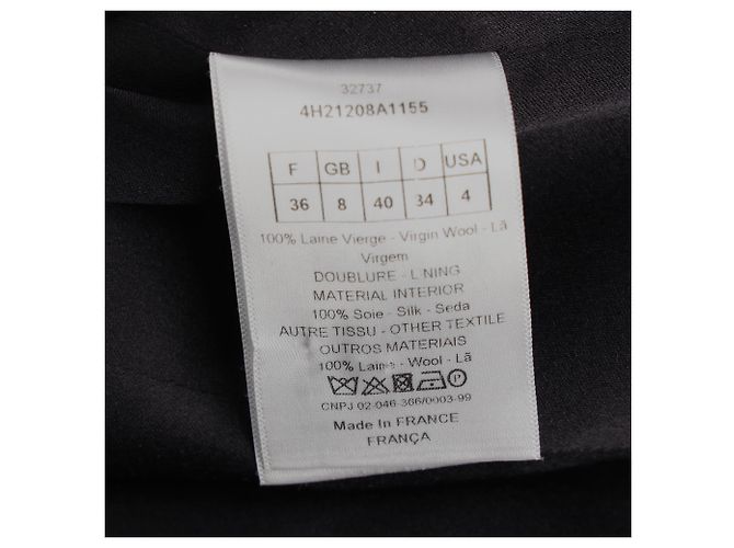 Christian Dior Striped Pattern Blazer in Black Wool - view 6