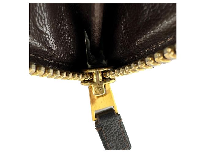Portafoglio con zip logo Tom Ford in pelle marrone - vista 7