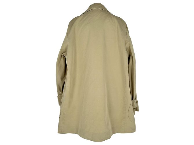 Yves Saint Laurent Trench Coat corto YSL en algodón caqui - vista 3
