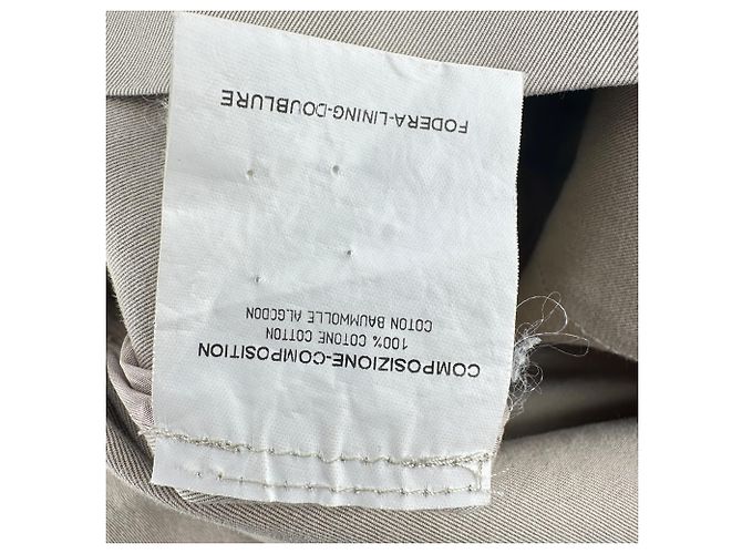 Yves Saint Laurent Trench Coat corto YSL en algodón caqui - vista 6