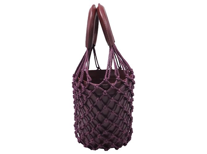 mala de balde mini Staud Moreau em couro maroon - vista 3