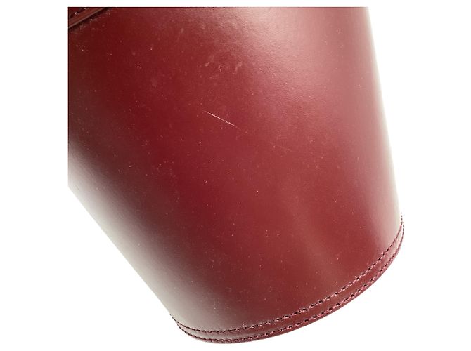 mala de balde mini Staud Moreau em couro maroon - vista 6