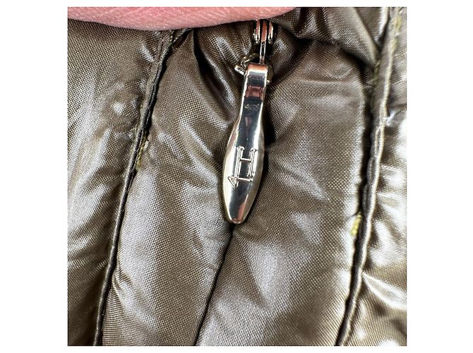 Herno Zip-Up Hooded Down Jacket in Olive Polyamide - view 11