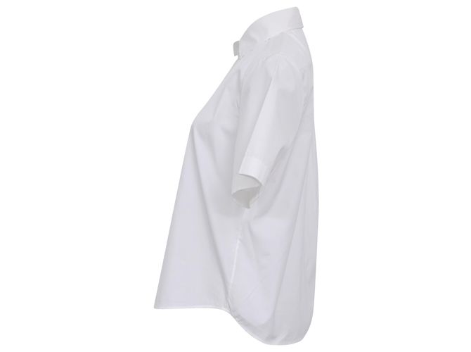 Camicia corta con bottoni Dior in cotone bianco - vista 2