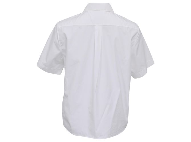 Camicia corta con bottoni Dior in cotone bianco - vista 3